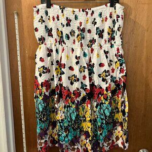 Size 4(4X) - Pure Energy - White w/Multi-Colored Butterflies - Halter Top